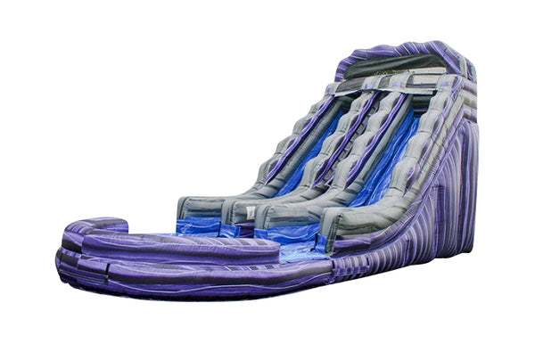 19ft dual purple splash water slide