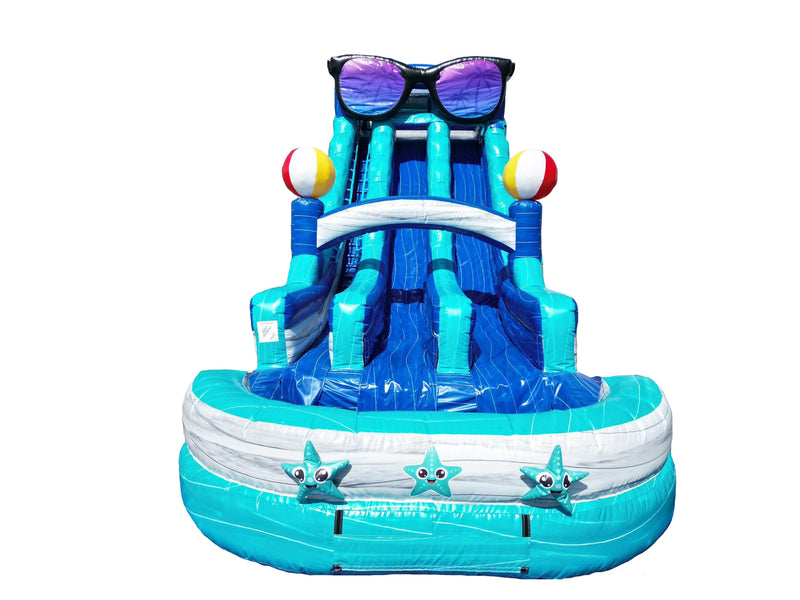 22ft Summer Shades Dual Lane Water Slide