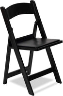 Black Resin Folding Chair with Cushion
