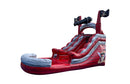 Pirate Red and Grey Marble Inflatable Water Slide - 13 FT