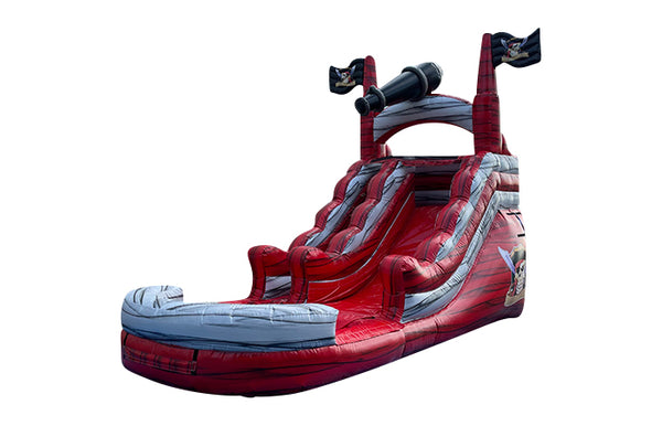 13ft pirate red and grey marble water slide