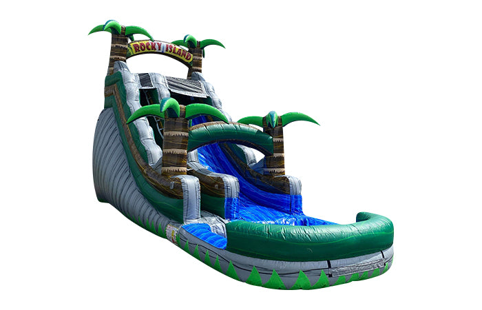 Rocky Island Inflatable Water Slide - 18 FT