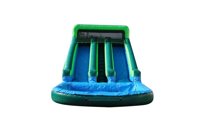 Blue and Green Inflatable Water Slide - 14 FT