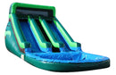 Blue and Green Inflatable Water Slide - 14 FT