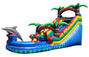 Fiesta Dolphin Tropical Inflatable Water Slide - 15 FT