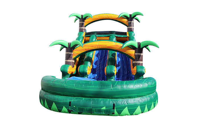 Dual Oasis Paradise Inflatable Water Slide - 15 FT