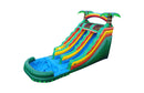 Dual Lane Tropical Lime Inflatable Water Slide - 18 FT