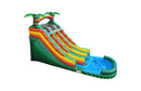 Dual Lane Tropical Lime Inflatable Water Slide - 18 FT