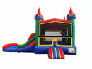 25FT Multicolor Rainbow Castle Wet/Dry Combo