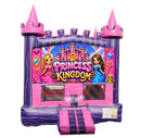 Princess Kingdom modular banner with two princesses before a pink castle under a rainbow, mounted on a modular jumper