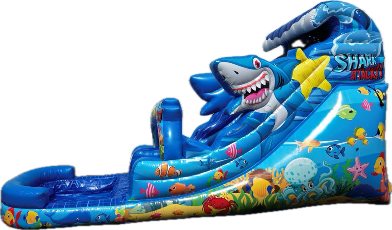 Shark Attack Inflatable Water Slide - 18 FT