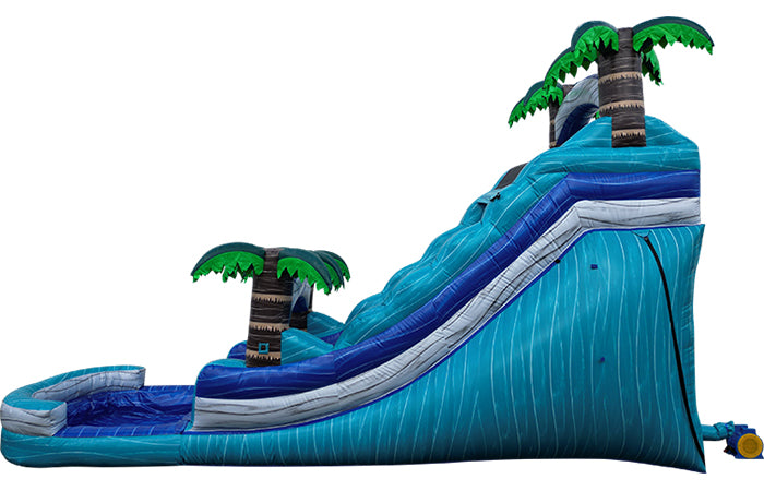 Light Blue Tidal Inflatable Water Slide - 18 FT