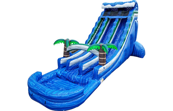 22ft dual BLUE PARTY waterslide