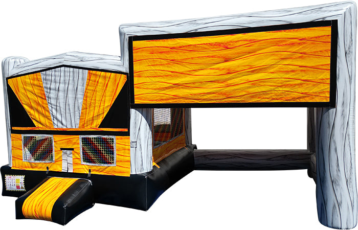 Canopy Bounce House with Projector Screen - Yellow Marble