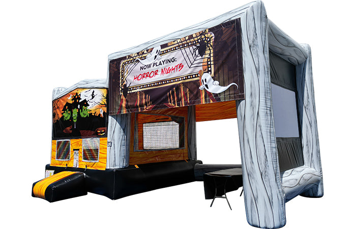 Canopy Bounce House with Projector Screen - Yellow Marble