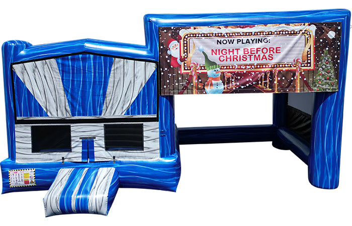 Canopy Bounce House with Projector Screen - Blue Marble