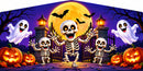 Halloween Skeleton Dance banner panel artwork, flat view