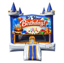 It's Your Birthday modular banner with balloons, cakes and gifts, mounted on a modular jumper