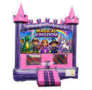 Magical Kingdom modular banner with a dragon, knight, princess, wizard and unicorn, mounted on a modular jumper