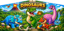Dinosaurs Banner artwork, full panel print file preview