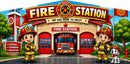Fire Station Banner artwork, full panel print file preview
