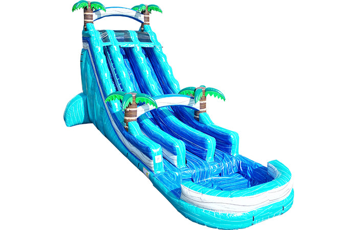 22ft dual tropical teal waterslide