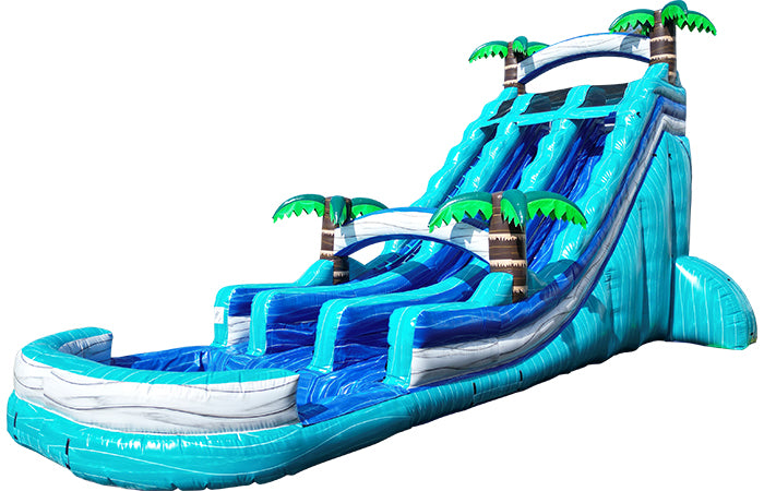 22ft dual tropical teal waterslide