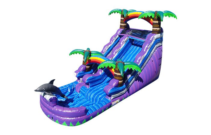 15ft purple dolphin water slide
